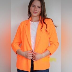 Tangerine 🍊 lightweight Skies are Blue Blazer - size Medium